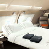 Singapore Airline's double bed in first class