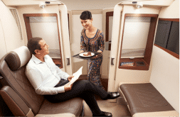 Singapore Airline's  first class cabin